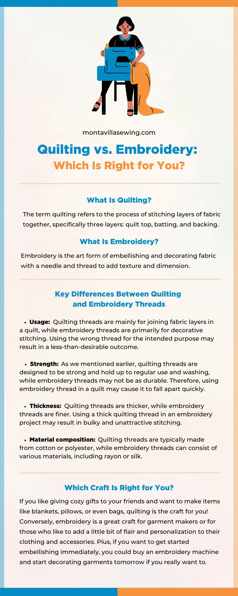 Quilting vs. Embroidery: Which Is Right for You?