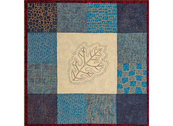 Free motion machine quilting textured stitch examples.