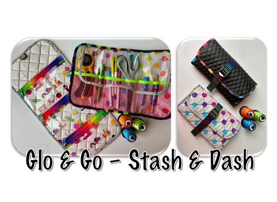 Thumbnail overview layout of the Glo Go Stash Dash sewing project.