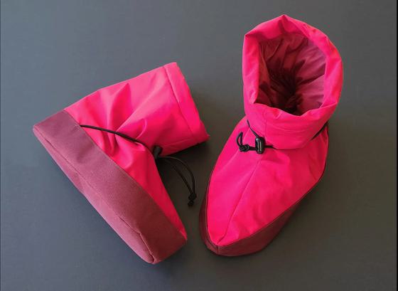 Thumbnail of handmade quilted insulated moon boot winter slippers.