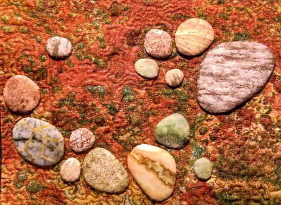 Thumbnail of custom pebble layout quilting stitch filler.