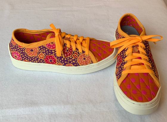 Thumbnail of customized quilted textile fashionable sneakers.