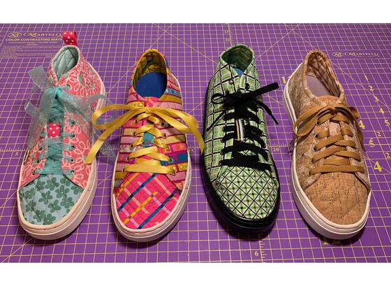Custom footwear sole matching and attachment setup.