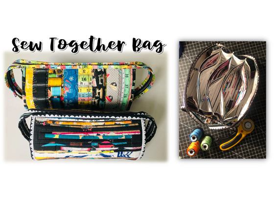 Multi pocket Sew Together fabric zipper bag.