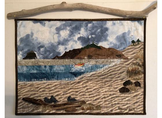 Strip Pieced Seascapes marine landscape quilt blocks.