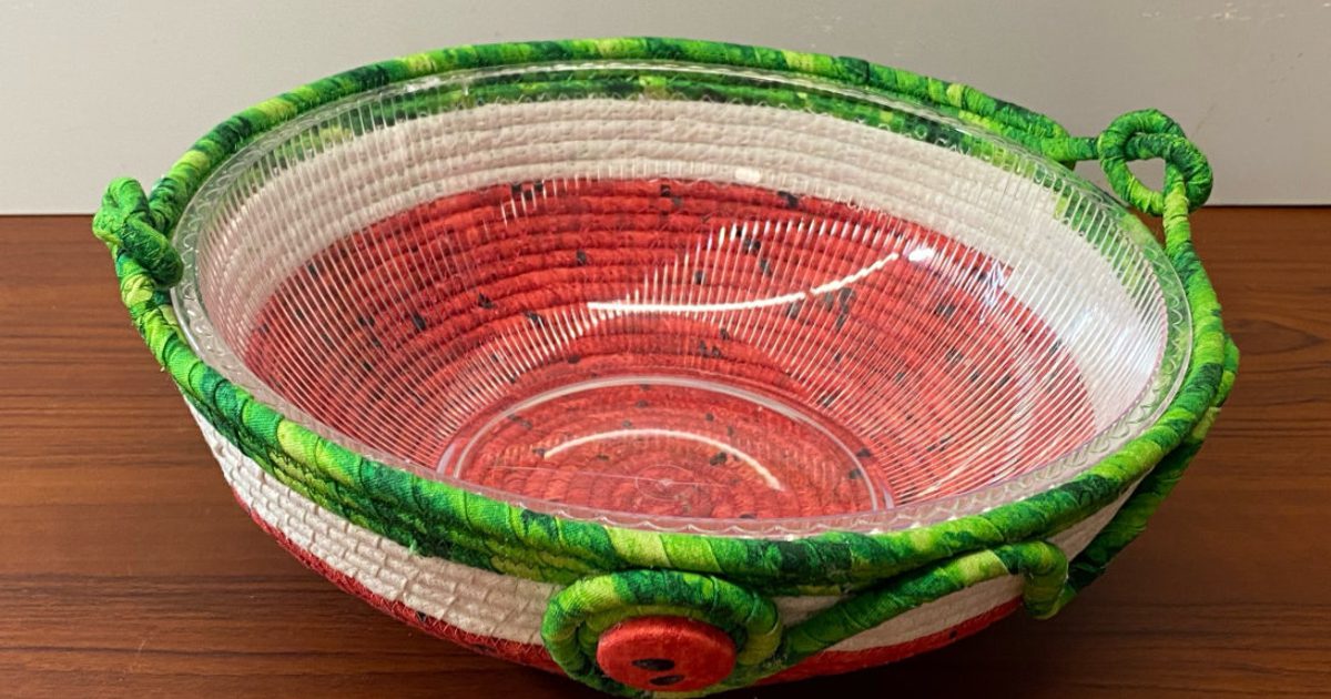 Fabric Wrapped Watermelon Rope Bowl | Montavilla Sewing Centers