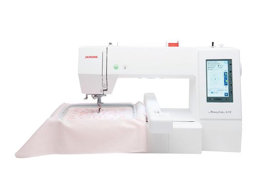 Janome Memory Craft 400E dedicated computerized home embroidery machine.
