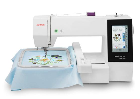 Janome Memory Craft 500E Limited Edition heavy duty embroidery machine.