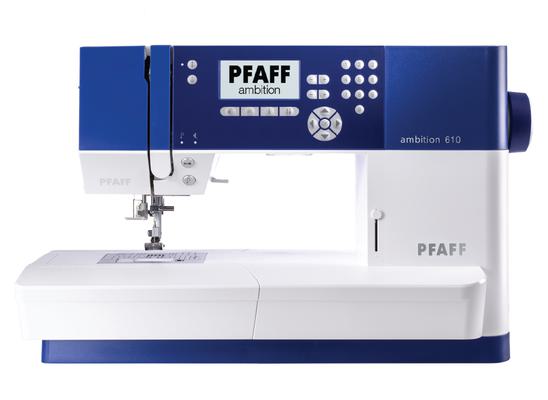 Pfaff Ambition 610 sewing machine on a plain background.