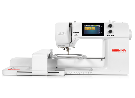 Bernina 500 electronic standalone embroidery machine on a white background.