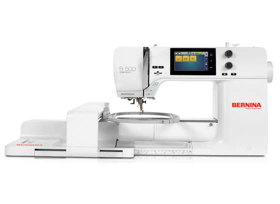 Bernina 500 electronic standalone embroidery machine on a white background.
