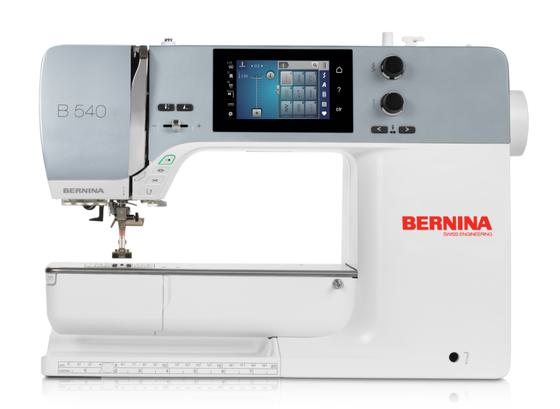 Bernina 540 computerized home sewing machine isolated on a plain background.