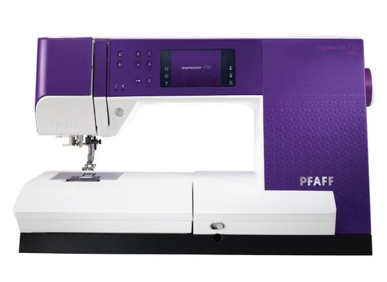 Pfaff Expression 710 long-arm sewing machine set against a plain background.