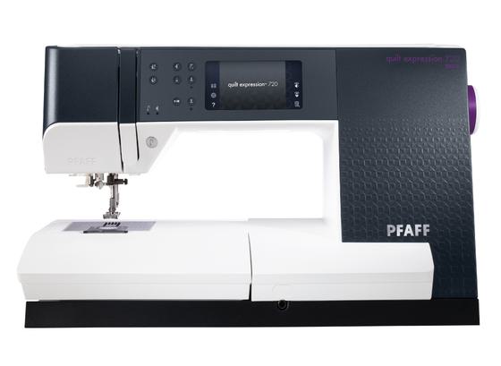 Pfaff Quilt Expression 720 computerized sewing machine on a white background.