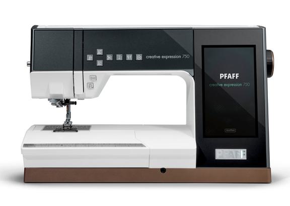 Pfaff creative 750 computerized sewing and embroidery machine isolated on white.