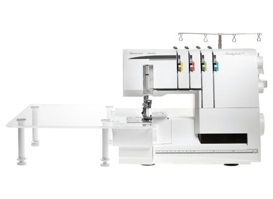 Bernette Funlock 21 specialized four-thread coverstitch machine isolated on white.
